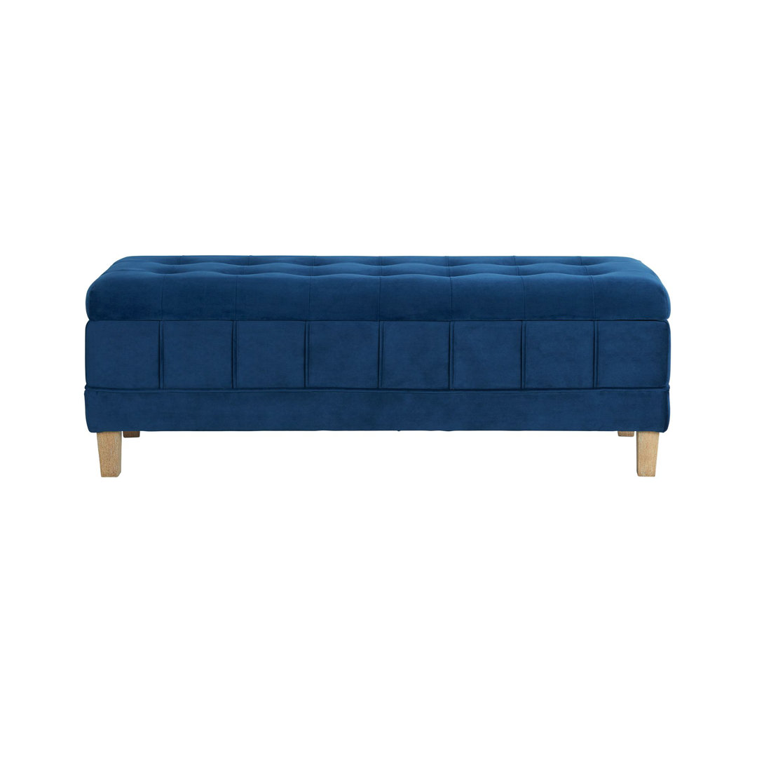Gloria 52" Wide Velvet Tufted Rectangle Storage Ottoman